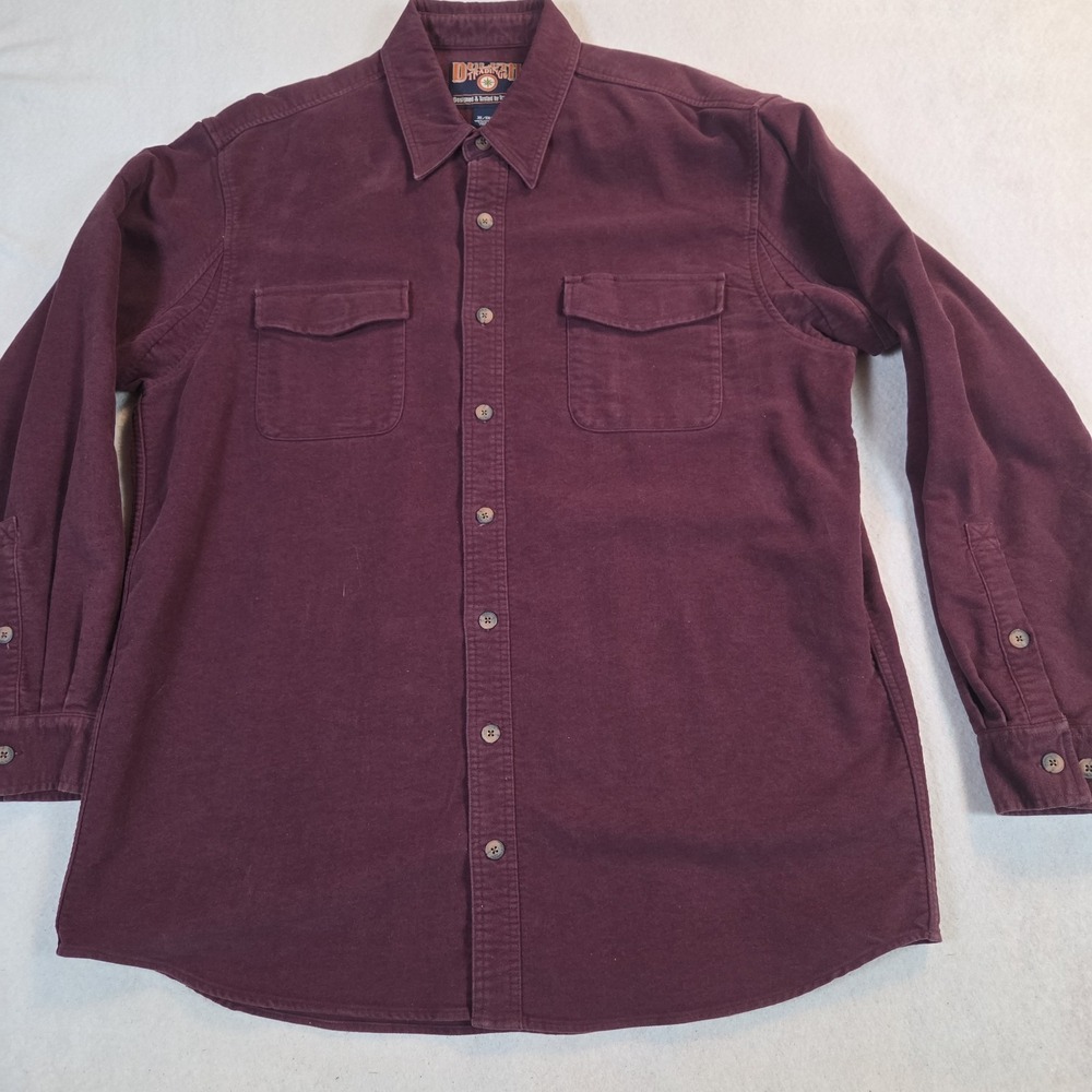 Duluth Trading Co. Men's Maroon Burlyweight Flannel Chamois Shirt XLT Soft